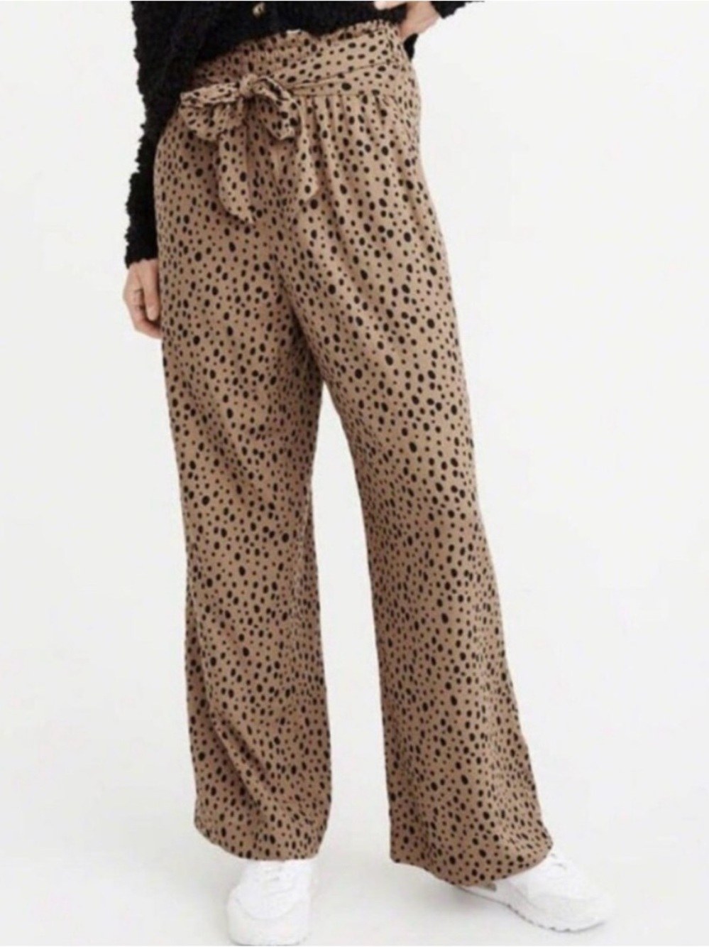 Abercrombie & Fitch Brown Animal Print Wide Leg Pants XS